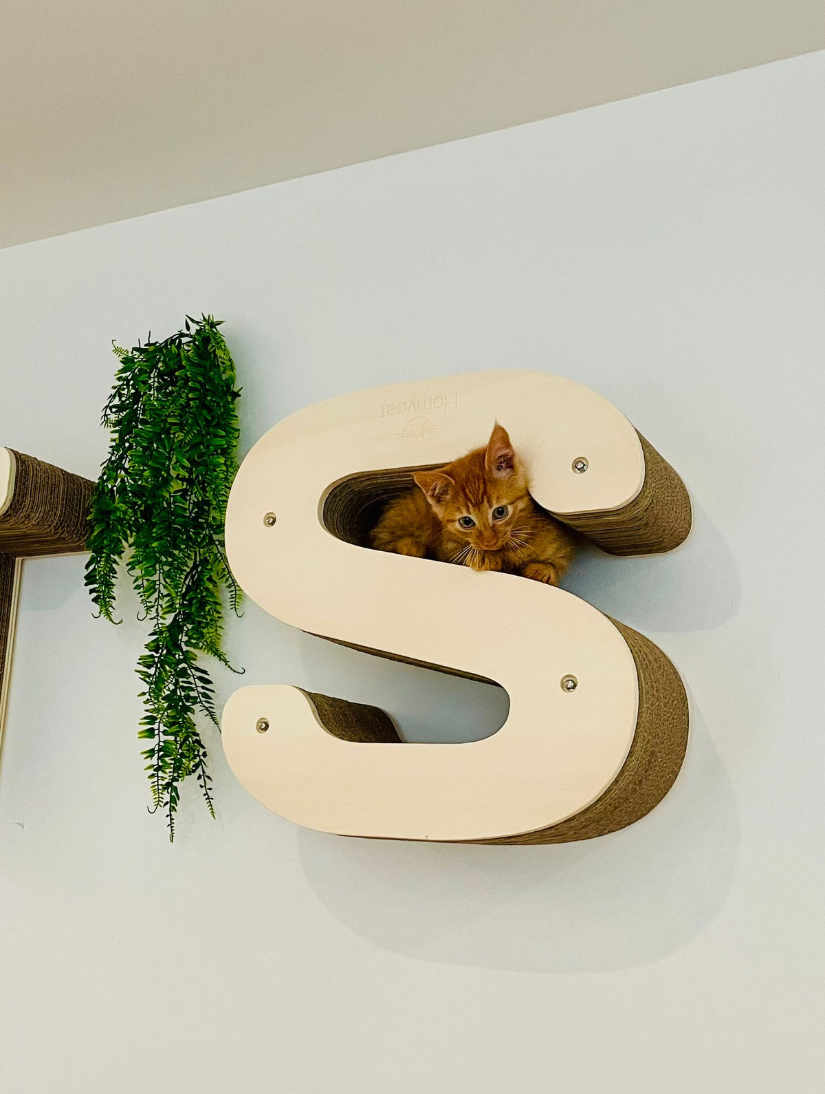 Lettre griffoir mural pour chat au choix (A à Z)