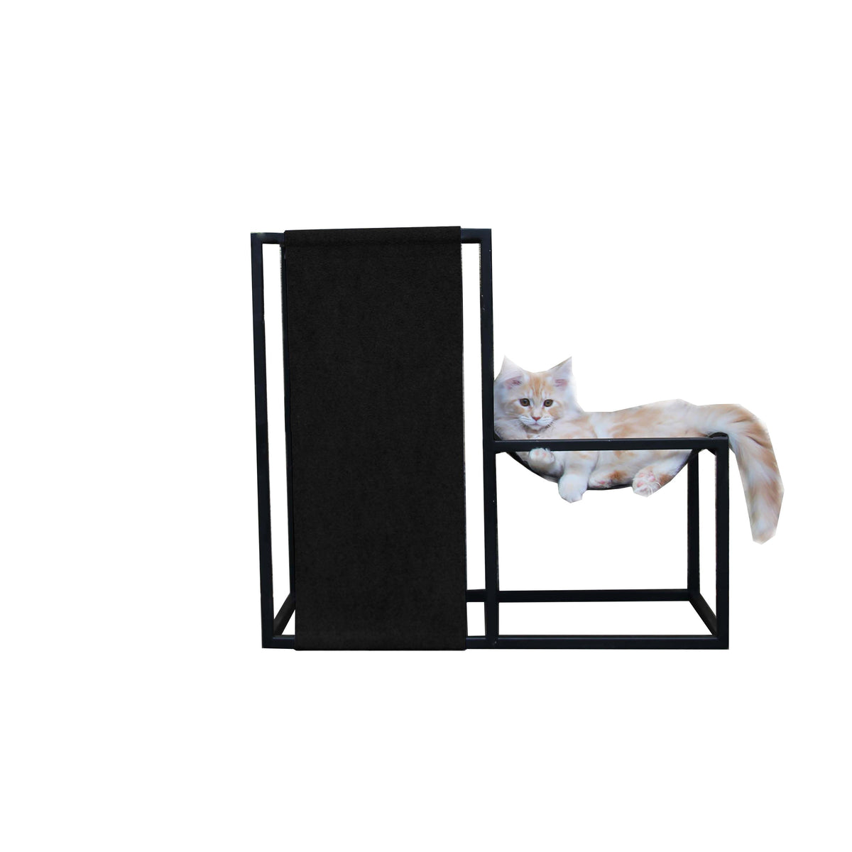 Petit arbre à chat design Élégance - Format S - Textile noir