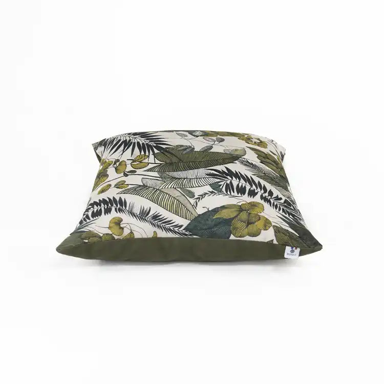 Coussins XL et S  - Couchage chat stylé - Kaki Feuillage Tropical