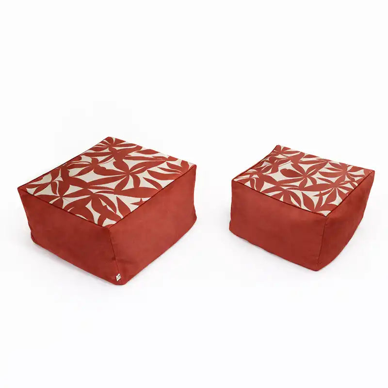Cubes S et XL - Couchage chat déco - Terracotta Feuillage Orange