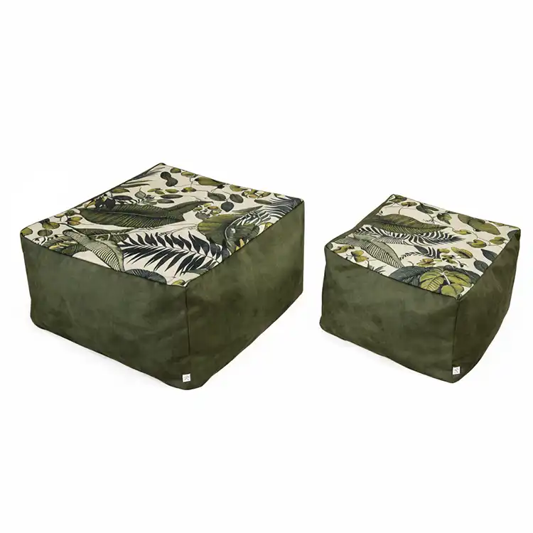 Cubes XL et S  - Couchage chat stylé - Kaki Feuillage Tropical