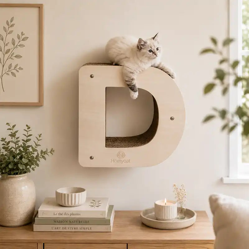 Lettre griffoir mural pour chat au choix (A à Z)