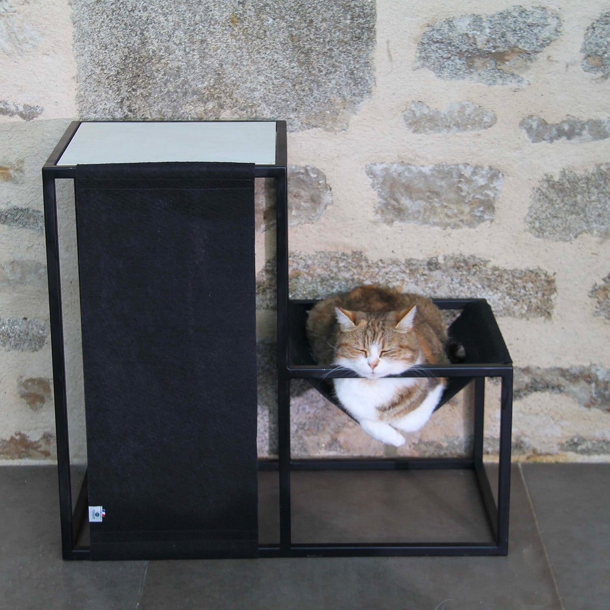 Petit arbre à chat design Élégance - Format S - Textile noir