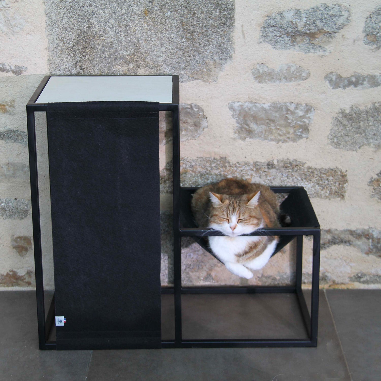 Petit arbre à chat design Élégance - Format S - Textile noir