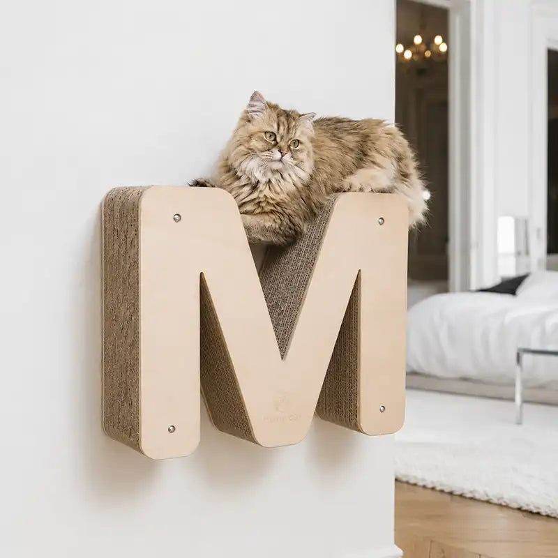 Lettre griffoir mural pour chat au choix (A à Z)