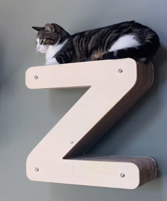 Lettre griffoir mural pour chat au choix (A à Z)