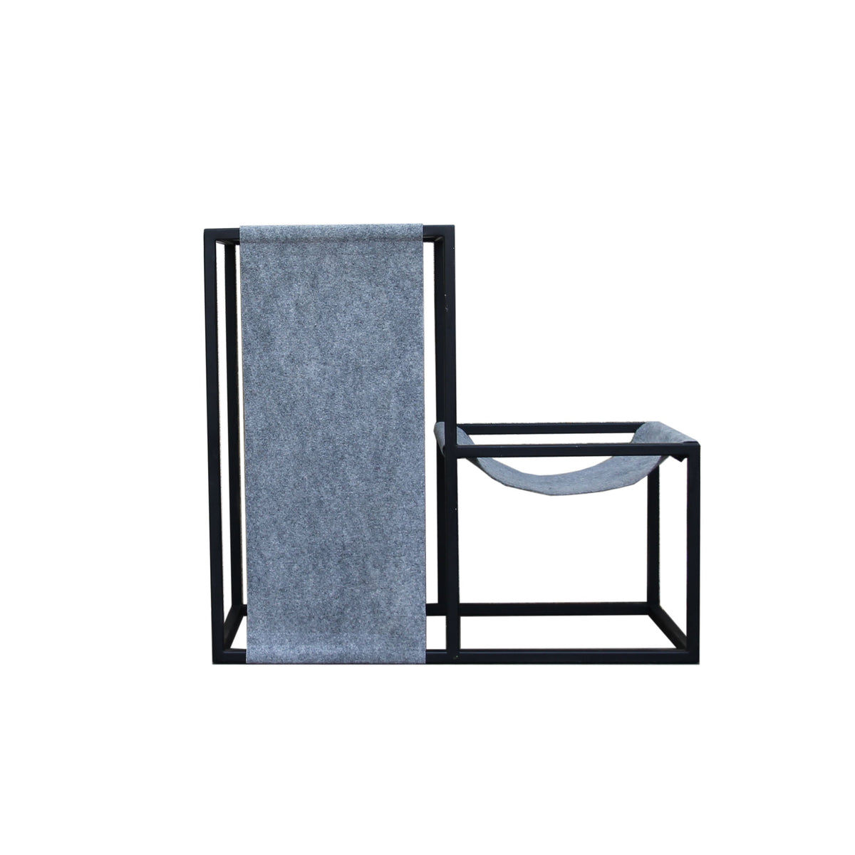 Petit arbre à chat design Élégance - Format S - Textile Gris