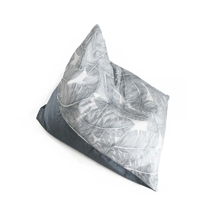 Berlingot Plume Gris - Couchage pouf chat design