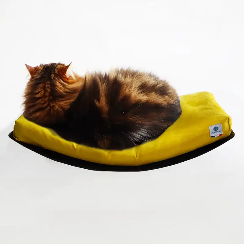 Lit mural pour chat avec coussin confort - Jaune