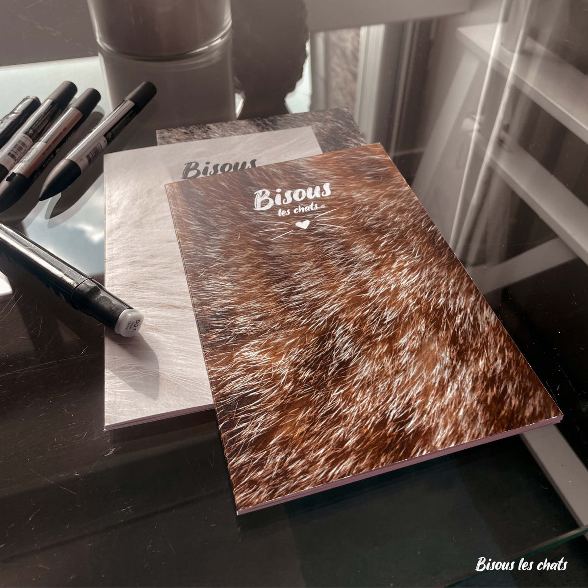 Carnet motif pelage chat fauve roux de chez Homycat