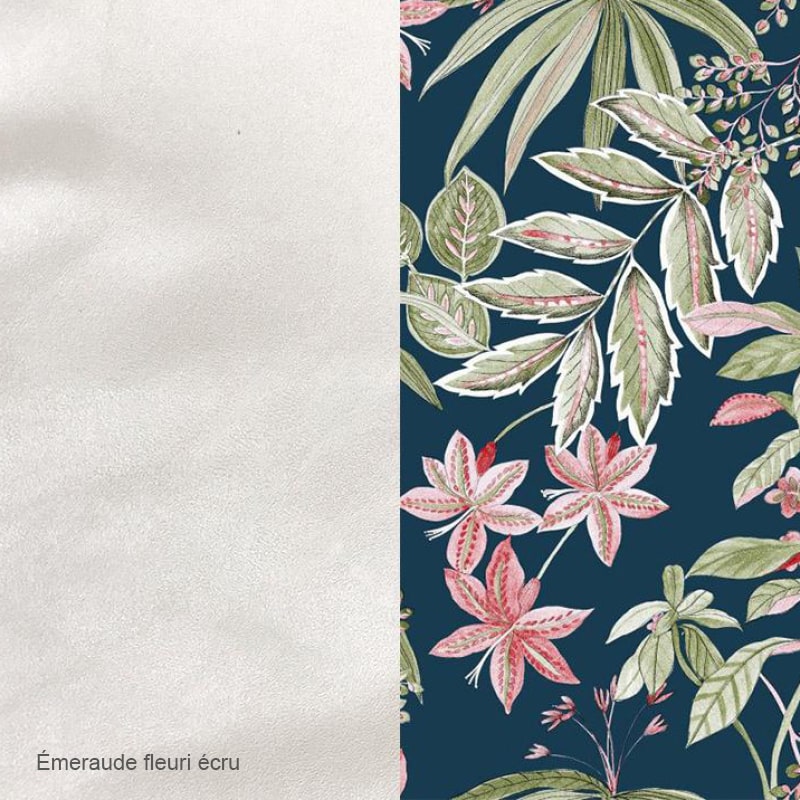 Tissu Emeraude Fleuri écru