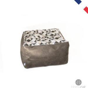 Cube Triangles écrus - Couchage pouf chat tendance