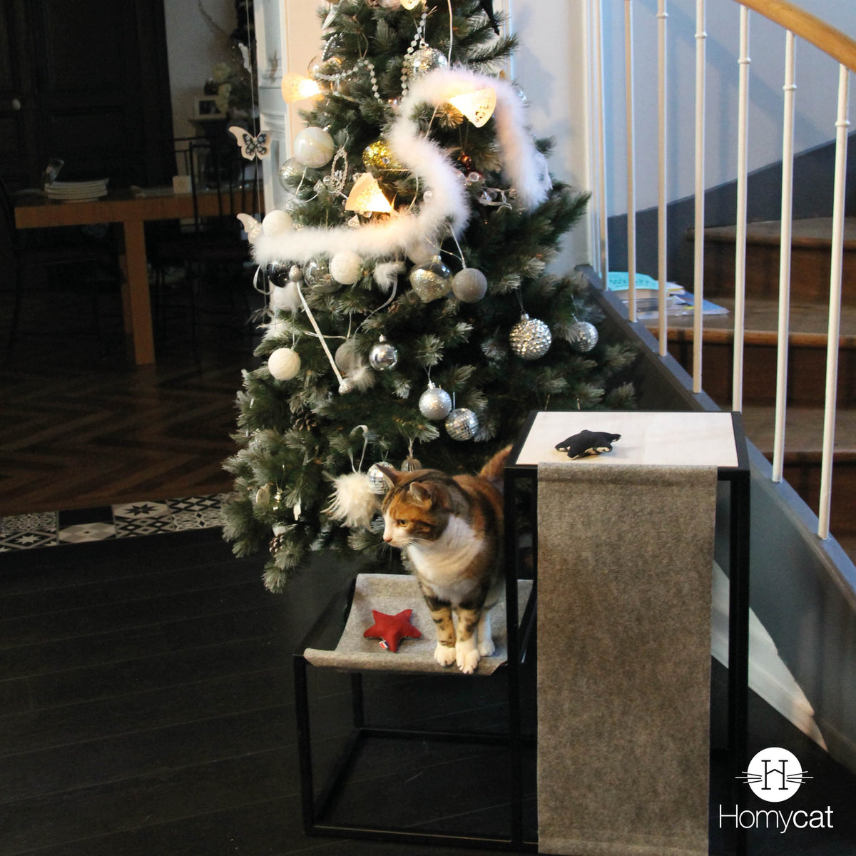 Deux jouets pour chat étoile - griotte hexagones et ethnique