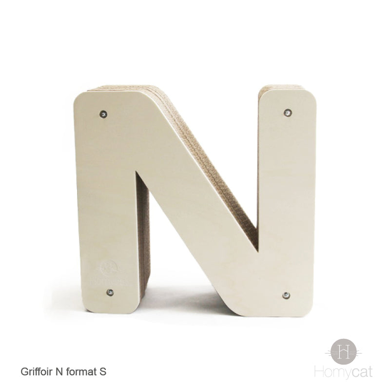 lettre-N-chat-griffoir-bois-carton-madeinfrance-homycat
