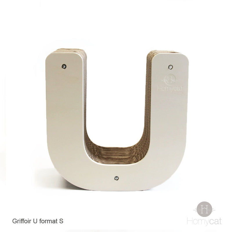 lettre-U-chat-griffoir-grattoir-carton-bois-homycat