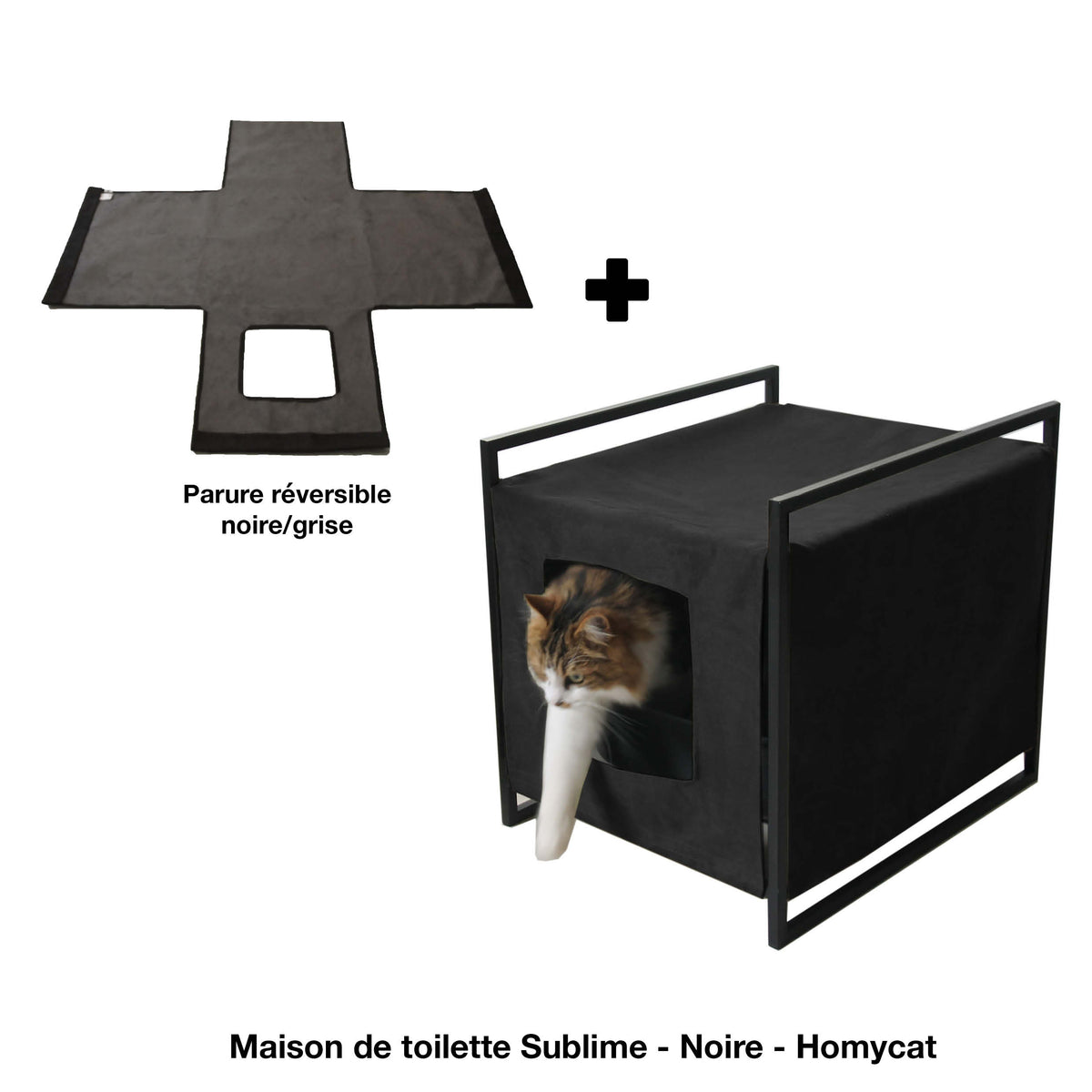 Maison de toilette Sublime - Noir / Gris