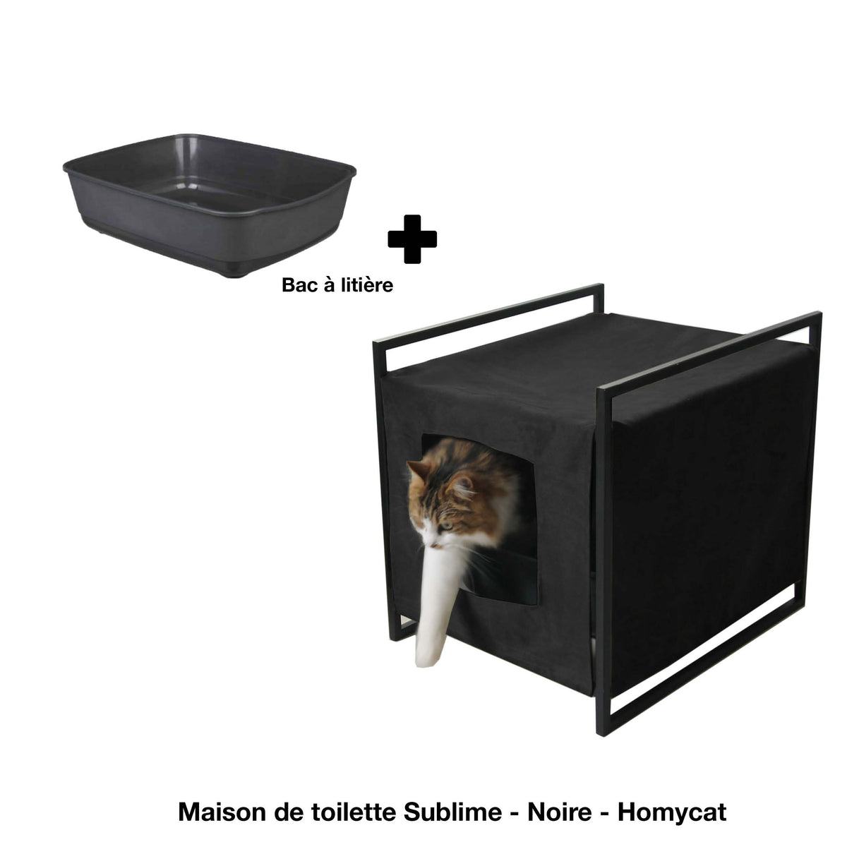 Maison de toilette Sublime - Noir / Gris