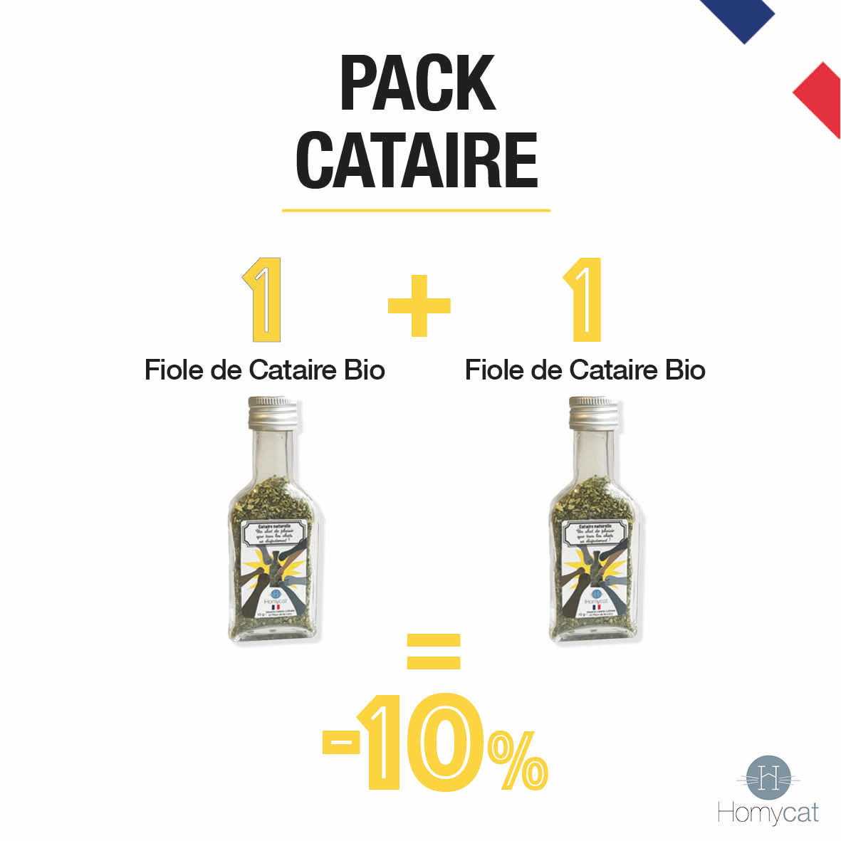 Lot de 2 fioles de cataire naturelle française (Pays de la Loire)