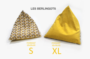 Berlingots S et XL jaune Triangles de chez Homycat