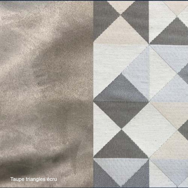 Tissu Taupe triangles écru