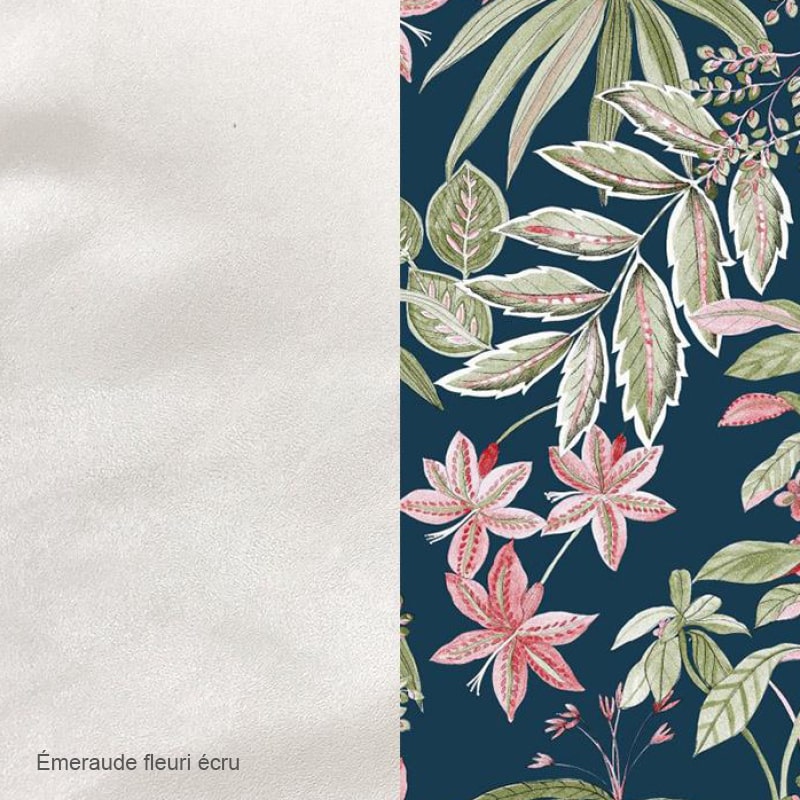Tissu Emeraude Fleuri écru