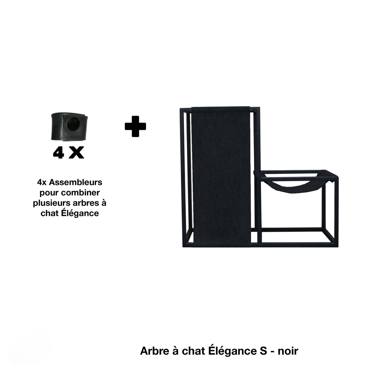 arbre à chat noir avec 4 assembleurs