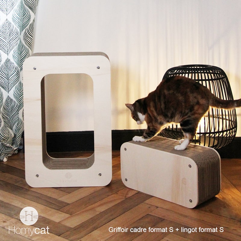 Grand griffoir pour chat design Homycat cadre et le lingot
