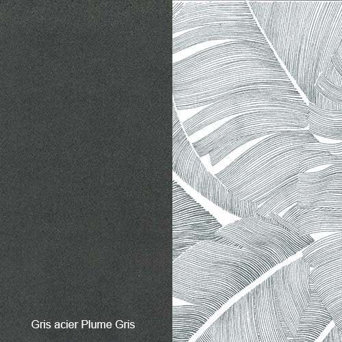 Tissu gris acier plume gris