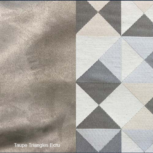 Tissus couleur taupe triangle ecru